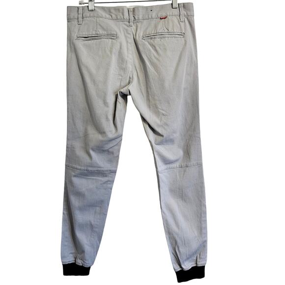 Kayden. K Denim Light Gray Reinforced Knee Cuffed Cotton Joggers Men's Size 34 - Picture 8 of 8